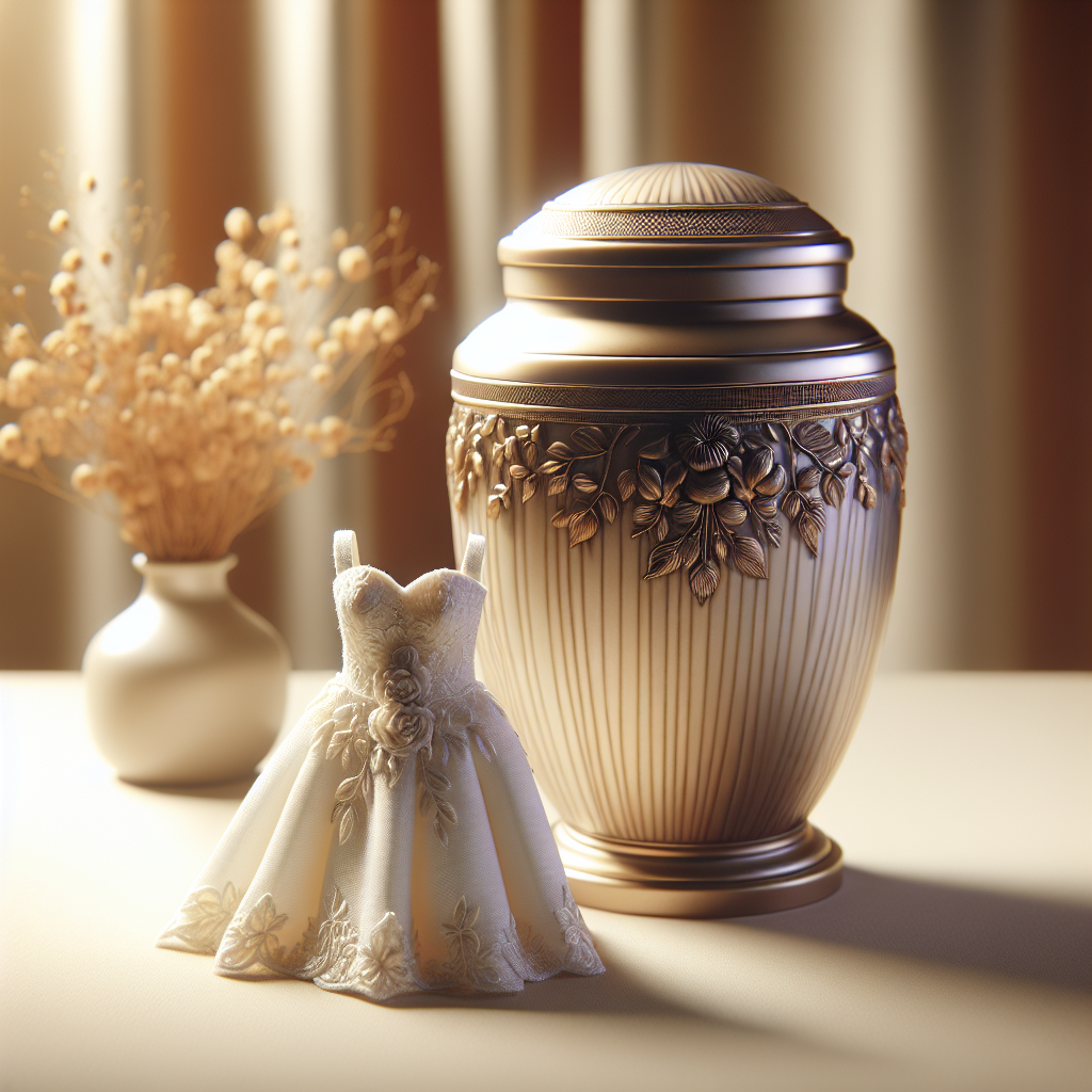 Custom wedding dress urn outfit