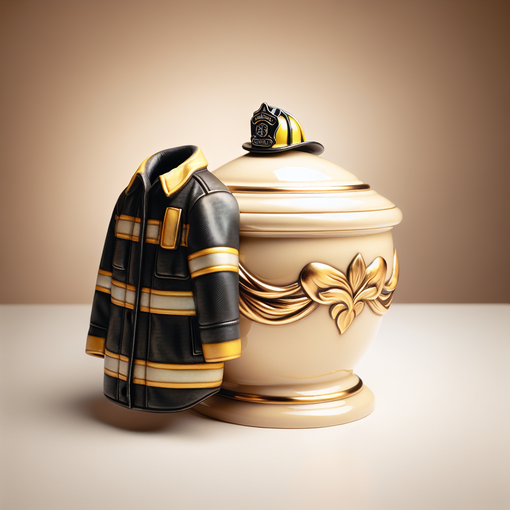 Custom firefighter urn outfit